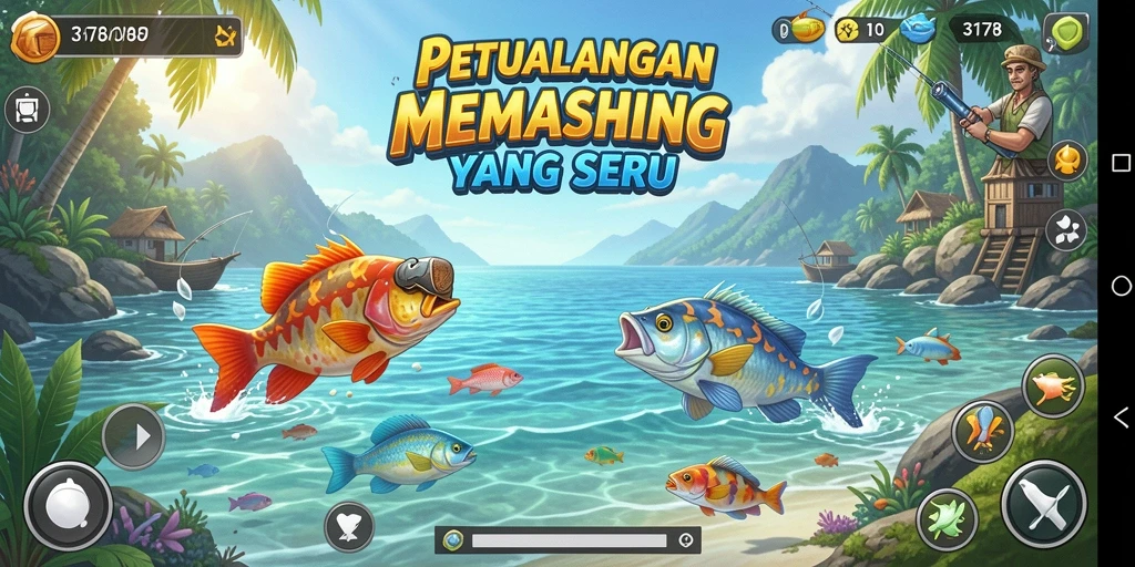 Screenshot gameplay 3178 menunjukkan aksi memancing yang mendebarkan.