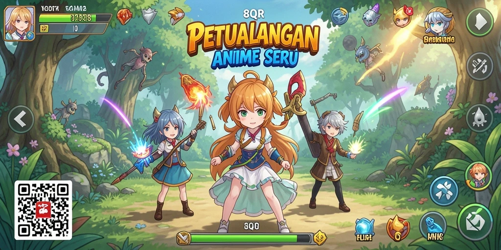 Gambar tampilan gameplay 8QR yang menarik dan dinamis.