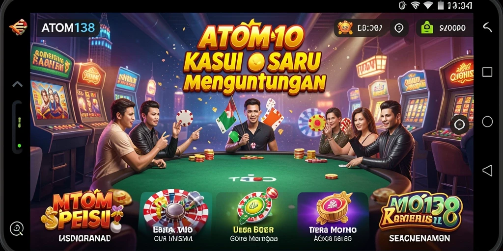 Tampilan gameplay kasino yang menarik dan mendebarkan di ATOM138.