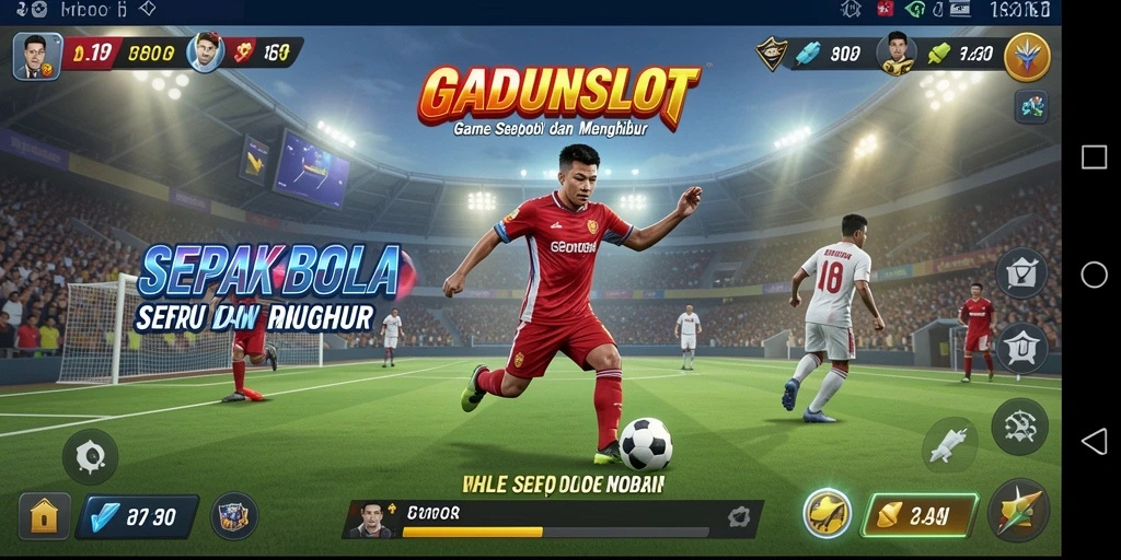 Tampilan gameplay GADUNSLOT dengan aksi seru di lapangan.