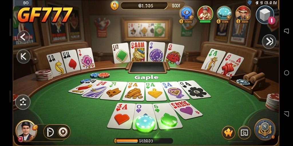 Tampilan gameplay Gaple yang seru di GF777.