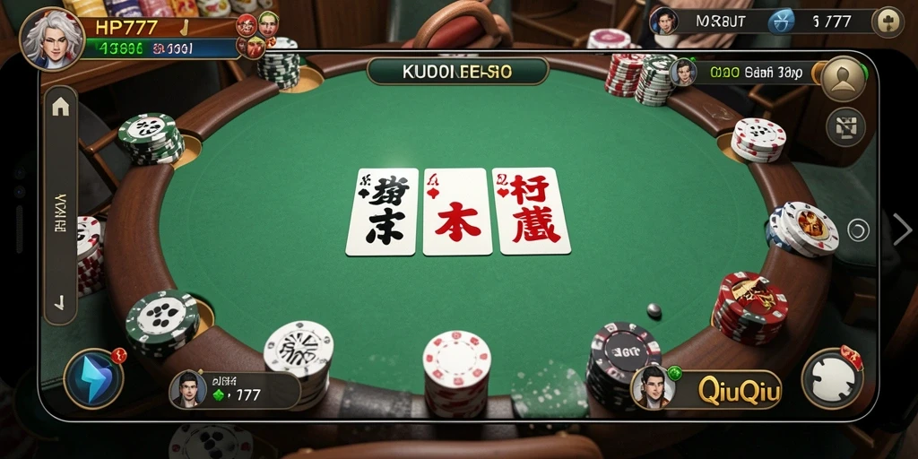 Tampilan menarik dari gameplay QiuQiu di HP777.