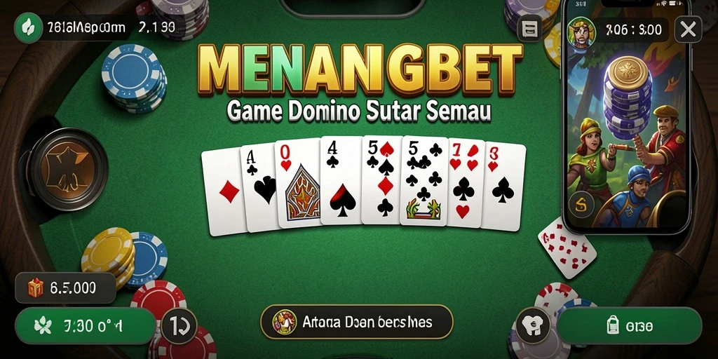 Screenshot MENANGBET menampilkan pemain sedang berkompetisi dalam permainan domino.